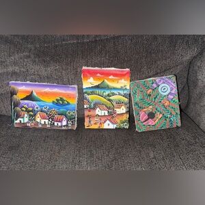 3 Latin art Hispanic art pieces painting oil painting custom art